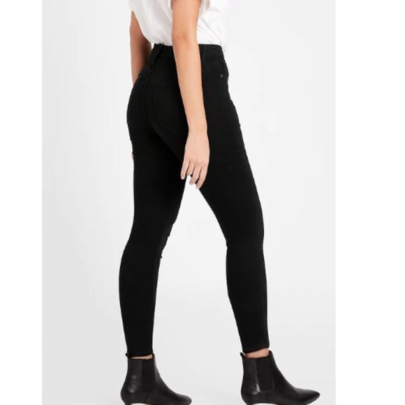 NWT BR Curvy Mid Rise Skinny Jeans 26S Black F606 - Picture 1 of 5